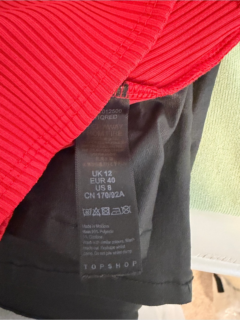 Top shop Red One-Shoulder Ribbed Top - Picture 5 of 5